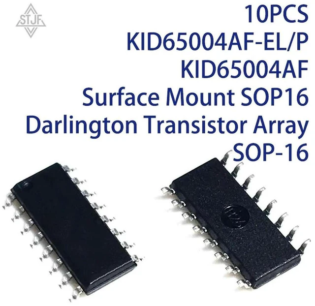 Main image of AJMRTC 10PCS KID65004AF-EL/P KID65004AF SOP16 IC Chip, Surface Mount SOP-16 Darlington Transistor Array for PCB Soldering, Digital Circuit and DIY Electronic Projects
