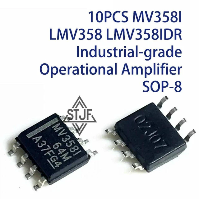 Main image of AJMRTC 10PCS MV358I LMV358 LMV358IDR Operational Amplifier IC, Industrial Grade Dual Op Amp, SOP-8 Surface Mount Chip for Signal Amplification, Circuit Maintenance and Electronic DIY Projects