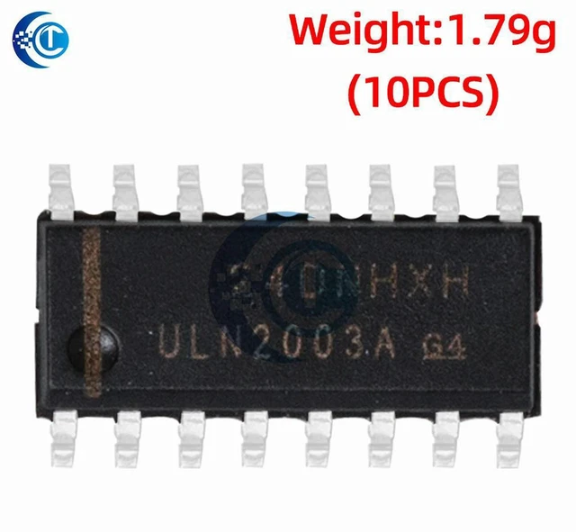 Alt view image 3 of 3 - AJMRTC 10PCS ULN2003ADR ULN2003A SOP16 IC Chip, Surface Mount SOP-17? No, SOP-16 Darlington Transistor Array, High Voltage High Current Driver for Relays, LEDs and Arduino DIY Electronic Projects