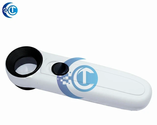 Alt view image 3 of 3 - AJMRTC 20X Professional Handheld LED Magnifier, Pocket Sized Loupe with 2 LED Illumination Lights, Portable Lighted Magnifying Glass for Jewelry Inspection, Electronics Repair & Reading