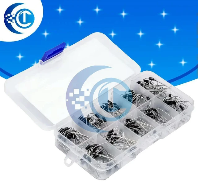 Alt view image 2 of 3 - AJMRTC 200PCS Rectifier Diode Assortment Kit, 10 Values 1N4001 1N4002 1N4003 1N4004 1N4005 1N4006 1N4007 1N5817 1N5818 1N5819 with Storage Case for Electronic Repair & DIY