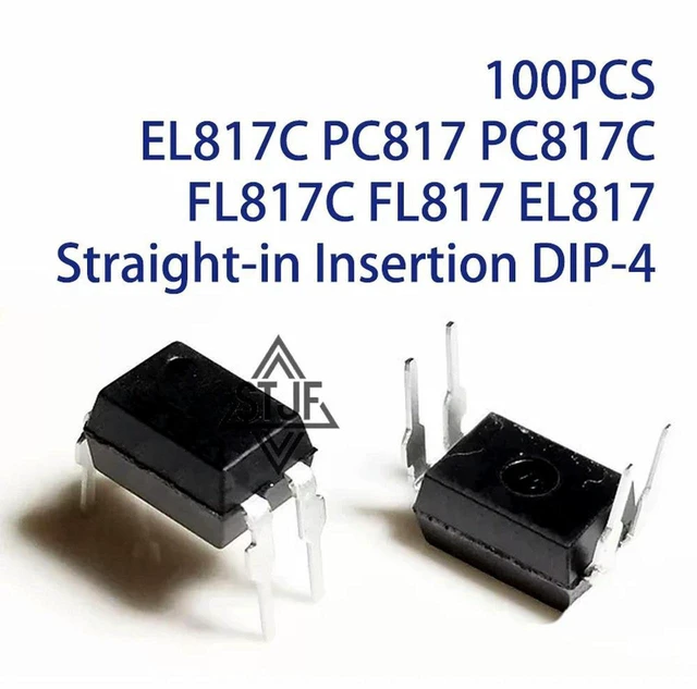 Main image of AJMRTC 100PCS PC817C PC817 EL817C EL817 FL817C FL817 DIP-4 Optocoupler, Phototransistor Output Opto-isolator IC, Compatible for Power Supply, PLC, Industrial Control Circuit Repair