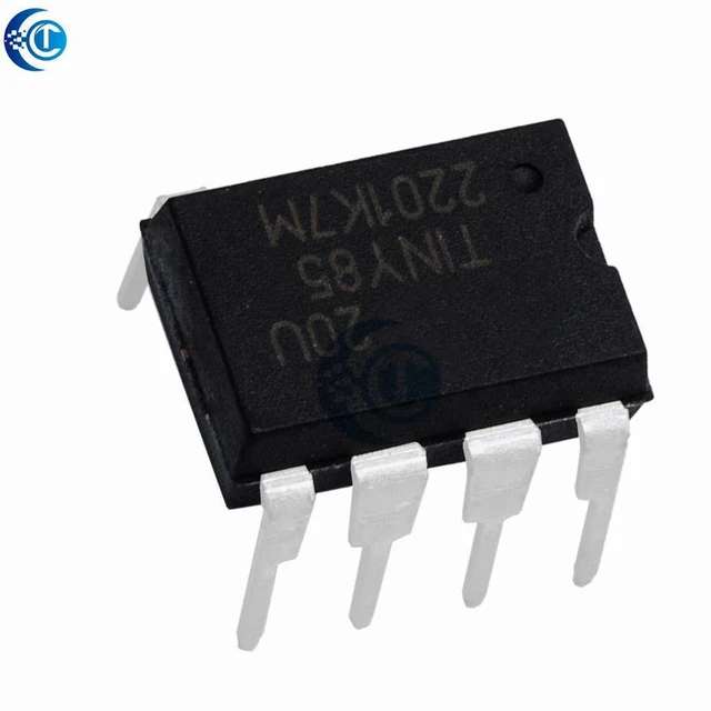 Alt view image 2 of 3 - AJMRTC ATTINY85-20PU DIP-8 Microcontroller Chip, ATTINY85 DIP8 8-bit AVR MCU, 20MHz Through-hole Insertion IC for Electronic DIY Projects, Controller Circuit & PCB Prototype Development