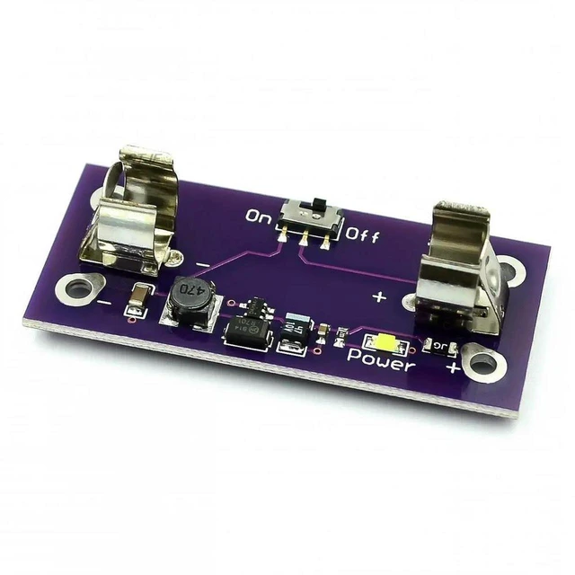 Main image of AJMRTC LilyPad Power Supply Module, AAA Battery Step Up to 5V Boost Converter, Portable 5V Output Power Board for LilyPad Arduino Wearable Electronics, DIY Fabric Circuit & E-textile Projects