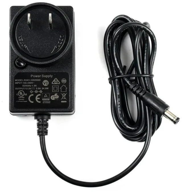 Alt view image 3 of 3 - AJMRTC 12V 2A Power Adapter, 24W AC to DC Wall Power Supply with DC Jack Output, Regulated 12Volt 2Amp Transformer for LED Strip Lights, CCTV Camera, Router, Electronic DIY & Small Household Devices