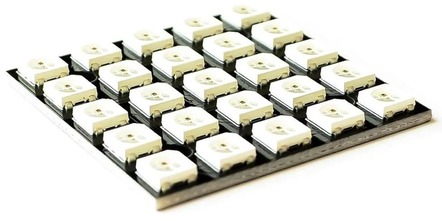 Alt view image 3 of 3 - AJMRTC WS2812 5050 RGB LED Matrix Panel, 5x5 25 Individual Addressable LEDs, Digital Programmable Color Light Board, Single-Wire Control for Arduino, Raspberry Pi, DIY Light Effect & Art Display Proje