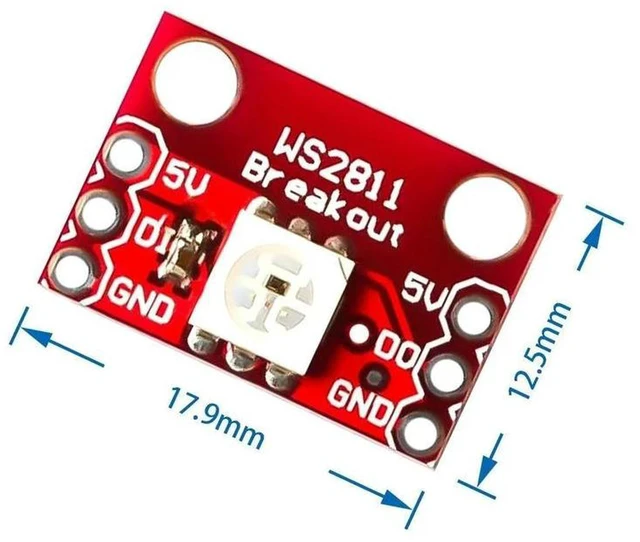 Alt view image 3 of 3 - AJMRTC 10Pcs/Lot WS2812 RGB LED Breakout Module, 5050 Individually Addressable Single Pixel Board, Single-Wire Digital Control, Daisy-Chainable NeoPixel Compatible for Arduino, ESP32, Raspberry Pi Lig