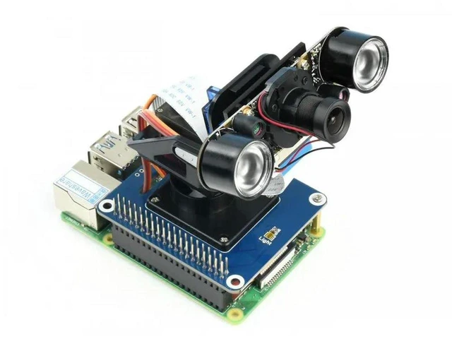 Main image of AJMRTC 2-DOF Pan-Tilt HAT for Raspberry Pi, 40PIN GPIO Expansion HAT, PCA9685 PWM Driver, I2C Interface Camera Pan Tilt Control Board, with Ambient Light Sensor, Compatible with Raspberry Pi & Jetson