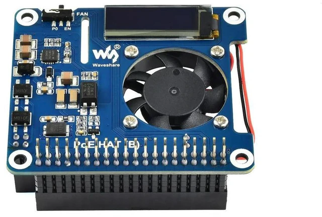 Alt view image 2 of 3 - AJMRTC Power over Ethernet HAT (B) for Raspberry Pi 3B+/4B, IEEE 802.3af PoE Network Expansion Board with OLED Display Monitor, 40PIN GPIO Stackable PoE HAT with Real-time Power Status Readout