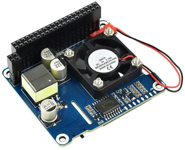Alt view image 3 of 3 - AJMRTC Power over Ethernet HAT (B) for Raspberry Pi 3B+/4B, IEEE 802.3af PoE Network Expansion Board with OLED Display Monitor, 40PIN GPIO Stackable PoE HAT with Real-time Power Status Readout