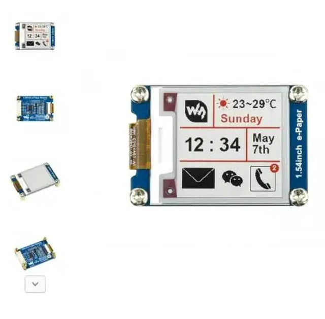 Alt view image 2 of 3 - AJMRTC 1.54inch e-Paper Module (B), 200×200 Resolution Three-Color E-Ink Display Module, SPI Interface Low Power E-Paper Screen for Raspberry Pi, Arduino Embedded Projects