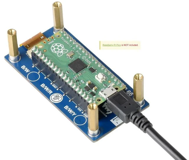 Alt view image 2 of 3 - AJMRTC Pico-ePaper-2.66-B, 2.66 Inch E-Paper E-Ink Display Module (B) for Raspberry Pi Pico, 296×152 Resolution, Red Black White 3-Color Screen, SPI Low Power E-Paper Module