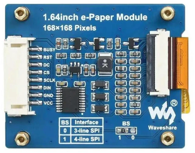 Main image of AJMRTC 1.64inch e-Paper Module (G), Square 4-Color E-Ink Display Module, 168×168 Resolution, Red Yellow Black White E-Paper Screen, SPI Low Power Display for Embedded & IoT Projects