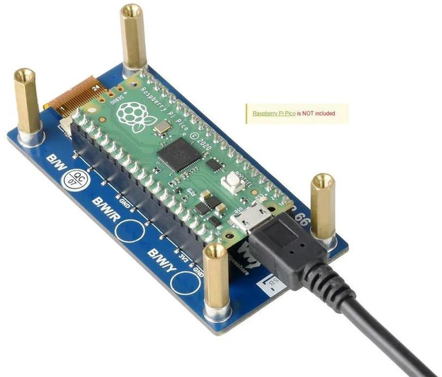 Alt view image 3 of 3 - AJMRTC Pico-ePaper-2.66, 2.66 Inch E-Paper E-Ink Display Module for Raspberry Pi Pico, 296×152 Resolution, Black White Two-Color Screen, SPI Low Power E-Paper Module