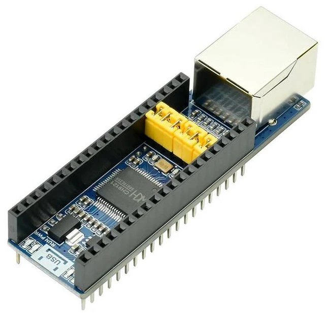 Alt view image 2 of 3 - AJMRTC Ethernet to UART Converter for Raspberry Pi Pico, 10/100M High Speed Ethernet Serial Transparent Transmission Module, SPI Interface Network to UART Communication Board