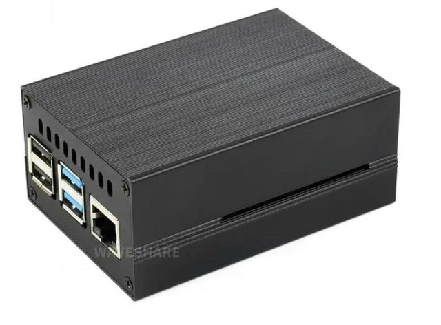 Main image of AJMRTC Stripe Aluminum Cooling Case for Raspberry Pi 4, Built-In Active Radiator with Fins, Grooved Aluminum Enclosure Combined Active & Passive Cooling Protective Shell
