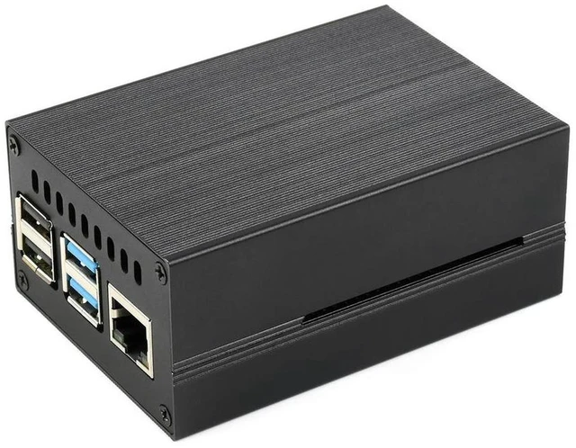 Alt view image 3 of 3 - AJMRTC Stripe Aluminum Cooling Case for Raspberry Pi 4, Built-In Active Radiator with Fins, Grooved Aluminum Enclosure Combined Active & Passive Cooling Protective Shell