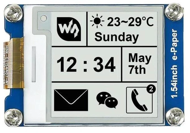Alt view image 3 of 3 - AJMRTC 1.54 Inch 2 Colors EPD E-Paper Screen Module, Custom Design Electronic Digital E-Ink Display, SPI Interface, Ultra Low Power, Wide Viewing Angle for Raspberry Pi ESP32 Arduino Embedded Projects