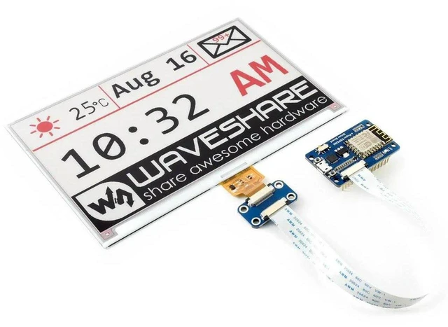 Main image of AJMRTC Universal E-Paper Driver Board with Onboard ESP8266 SoC, Supports Multiple SPI E-Paper Raw Panels, WiFi Wireless E-Ink Display Controller Module for Embedded IoT Projects