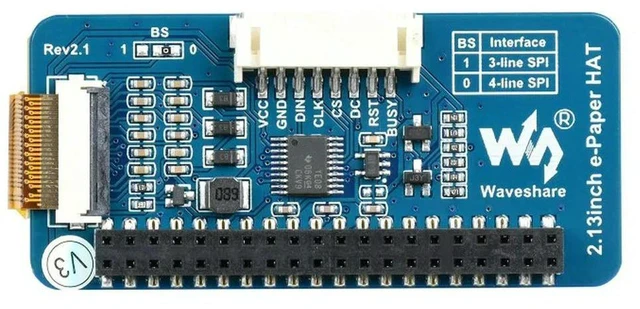 Alt view image 3 of 3 - AJMRTC 2.13 Inch E-Paper HAT, 250×122 Resolution E-Ink Display HAT for Raspberry Pi, SPI Interface Bi-Stable E-Paper Screen Module with Partial Refresh for Low Power IoT Projects