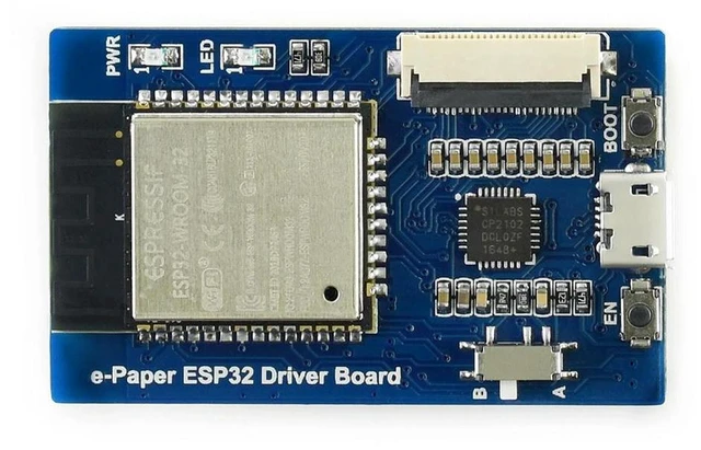 Alt view image 3 of 3 - AJMRTC Universal E-Paper Driver Board with Onboard ESP32 SoC, Supports Multiple SPI E-Paper Raw Panels, WiFi & Bluetooth Wireless E-Ink Display Controller Module for Low Power IoT Embedded Projects