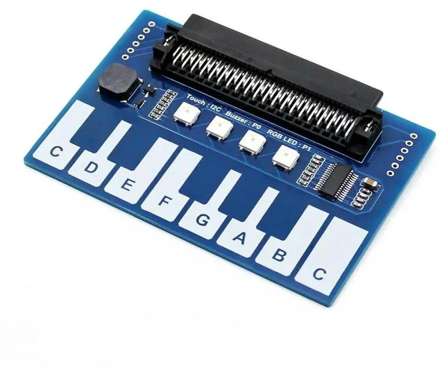 Main image of AJMRTC Mini Piano Module for Micro Bit, Touch Keys Music Player Module with 4x RGB LEDs, Touch Sensitive Piano Expansion Board for Microbit STEM Education Programming Projects