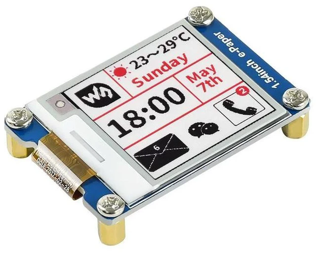 Alt view image 3 of 3 - AJMRTC 1.54 Inch 3 Colors EPD E-Paper E-Ink Display Module, 200×200 Resolution SPI Interface Bi-Stable E-Paper Screen, Ultra Low Power Electronic Display for Raspberry Pi ESP32 IoT Projects