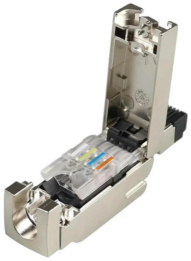 Alt view image 2 of 3 - AJMRTC Industrial Ethernet RJ45 Connector Compatible with 6GK1901-1BB10-2AA0, 4-Core Industrial Crystal Head, 180 Degree Cable Outlet, Metal Housing FastConnect Plug for Industrial Automation Network