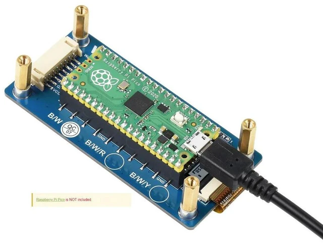 Alt view image 2 of 3 - AJMRTC Pico-ePaper-2.9, 2.9 Inch E-Paper E-Ink Display Module for Raspberry Pi Pico, 296×128 Resolution SPI Interface Bi-Stable E-Paper Screen with Partial Refresh for Low Power IoT Projects