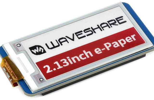 Alt view image 3 of 3 - AJMRTC 2.13 Inch EPaper E-Ink Display Module (B) for Raspberry Pi Pico, 212×104 Resolution Red Black White 3 Color E-Paper Screen, SPI Bi-Stable Ultra Low Power Display for IoT Maker Projects