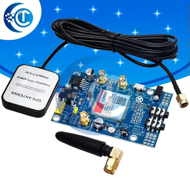 Main image of AJMRTC SIM808 GSM GPRS GPS Development Board, Replacement for SIM908 Module, IPX & SMA Antenna Interfaces, Comes with GPS Antenna, Quad-band 2G Cellular GPS Tracker Board for Raspberry Pi & Arduino