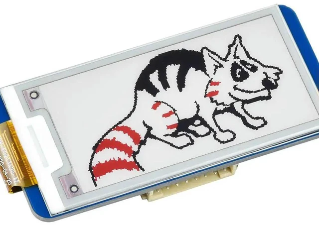 Alt view image 3 of 3 - AJMRTC 2.13inch E-Ink Display HAT, 212x104 Three-Color Black White Red e-Paper Screen SPI Interface, Compatible with Raspberry Pi 4B 3B+ 3B 2B Zero Zero W WH and Jetson Nano, Supports Partial Refresh