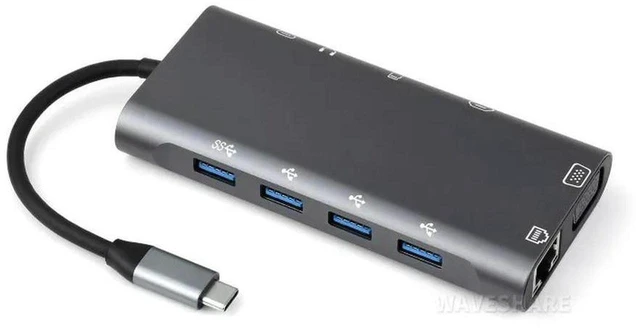Main image of AJMRTC USB-C 11-in-1 Multiport Hub, 4K HDMI Output, RJ45 100Mbps Ethernet, SD & TF Dual Card Reader, 100W PD Charging Port, USB 3.0 Data Ports, USB C Docking Station for Laptop, Tablet, Smartphone