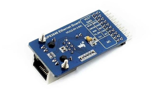 Alt view image 3 of 3 - AJMRTC DP83848 Ethernet Board, Single Port 10/100 Mb/s Ethernet Physical Layer Module with RJ45 Connector, Ethernet Transceiver Module for STM32 Arduino Raspberry Pi Embedded Network Development
