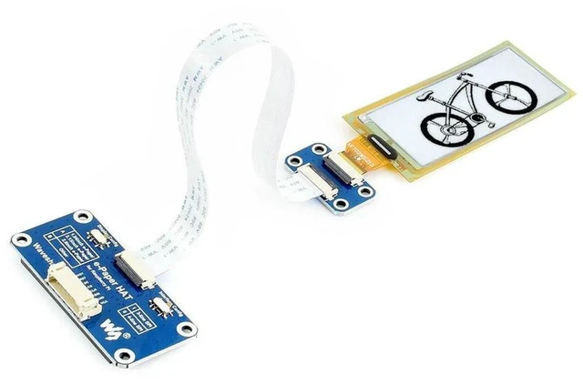 Alt view image 2 of 3 - AJMRTC 2.9inch Flexible E-Ink Display HAT, Ultra Thin Black White Flexible e-Paper Screen, Low Power Consumption SPI E-Paper HAT for Raspberry Pi, Ideal for Supermarket Electronic Shelf Label, DIY IoT