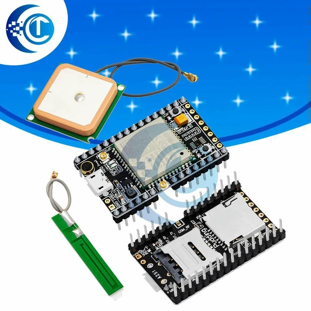 Alt view image 3 of 3 - AJMRTC RCmall A9G Development Board, GPRS GSM GPS BDS Quad-band Wireless Module, Supports SMS, Voice Call and AT Command, IoT Positioning Communication Module for Smart Watch, Tracking Device