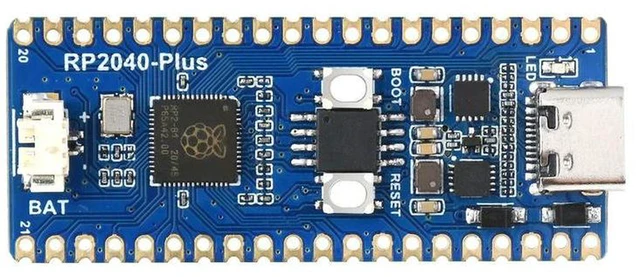 Alt view image 3 of 3 - AJMRTC RP2040 Plus MCU Board, Pico-like Microcontroller Development Board Based on Raspberry Pi RP2040 Chip, USB-C Port, Onboard Flash, Battery Charging Header for Embedded Programming & DIY Projects