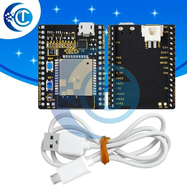 Main image of AJMRTC PY-ESP32 Micro Python IoT Learning Development Board, ESP32 WR-00N-32 MCU Module, Micro USB Interface, WiFi BT BLE Wireless, DC 3.6V-6V Power Supply for IoT Programming & Electronic Learning