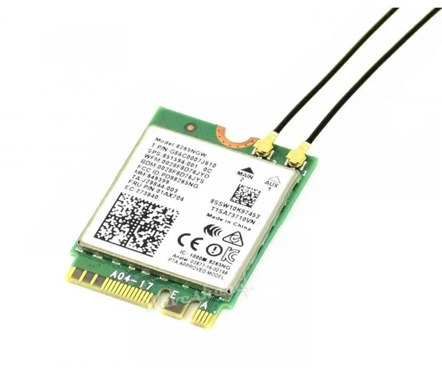 Alt view image 2 of 3 - AJMRTC AC8265 Wireless NIC, Dual-Band Wi-Fi 5 Network Card with Bluetooth 4.2, High Speed Low Latency M.2 NGFF WiFi Adapter for Laptop Desktop PC, Supports 2.4GHz & 5GHz Wireless Connection