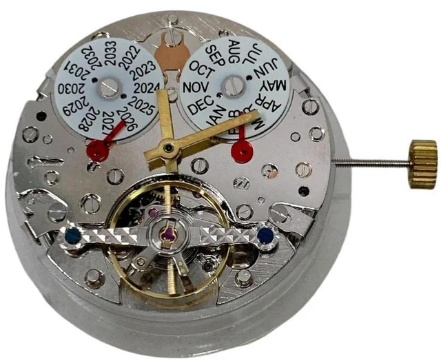 Main image of AJMRTC Multifunctional Mechanical Watch Movement, 12-Point Perpetual Calendar, Five-Pin 6-Point Bare Balance Wheel Movement, Precision Mechanical Core Replacement Accessories for Watch Repair & Custom