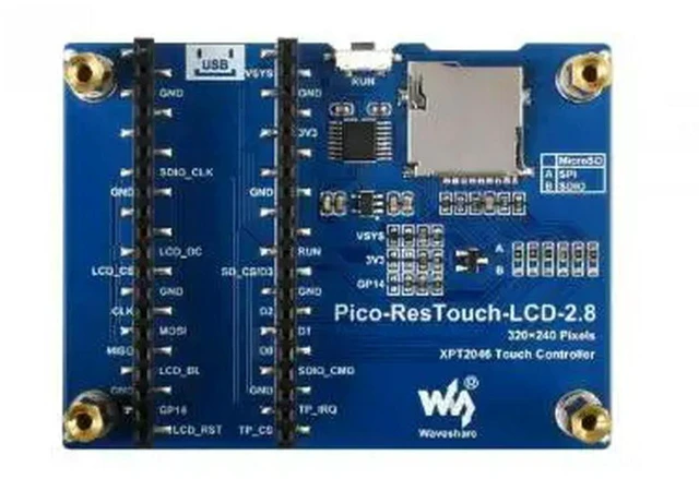 Alt view image 2 of 2 - AJMRTC Pico-ResTouch-LCD-2.8, 2.8inch Touch Display Module for Raspberry Pi Pico, 262K Colors, 320×240 Pixels, SPI Interface TFT Touch Screen for Maker Embedded DIY Projects