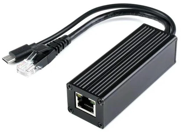 Alt view image 3 of 3 - AJMRTC Industrial Gigabit PoE Splitter, Metal Case Protection, 5V 2.5A Type-C Output, IEEE802.3af/at PoE Power Splitter for Industrial Network Equipment and Embedded Maker Projects
