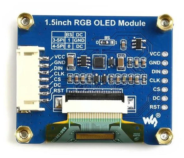 Alt view image 2 of 3 - AJMRTC 1.5inch RGB OLED Display Module, 128×128 Resolution, 65K RGB Colors, SPI Interface Self-Luminous OLED Screen for STM32 Arduino Raspberry Pi Pico Embedded Maker DIY Projects