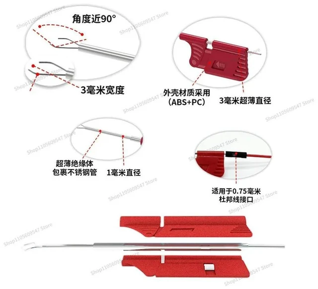 Alt view image 2 of 3 - AJMRTC Chip-free Test Clip, TSSOP IC Double Hook Clip, BIOS Programming Fixture for Logic Analyzer, IC Signal Testing, Chip Programming and Electronic Debugging Maker Projects
