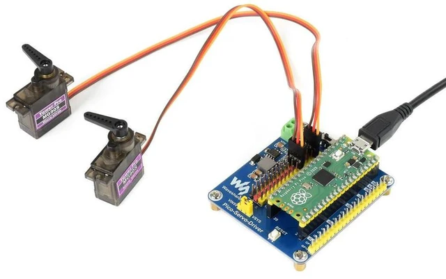 Alt view image 2 of 3 - AJMRTC Servo Driver Module for Raspberry Pi Pico, 16-Channel Servo & PWM Outputs, 16-Bit High Resolution, Onboard 5V 3A Regulator, for Robot Arm Hexapod Robotics DIY Embedded Projects