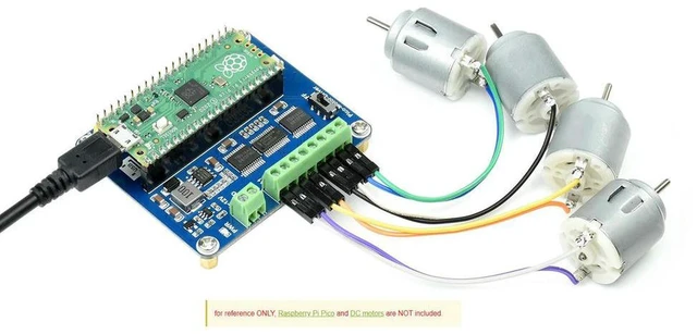 Alt view image 2 of 3 - AJMRTC DC Motor Driver Module for Raspberry Pi Pico, Drives Up to 4 DC Motors, Pico-Motor-Driver Expansion Board, PWM Speed & Direction Control for Smart Car, Robot Chassis, Embedded DIY Robotics