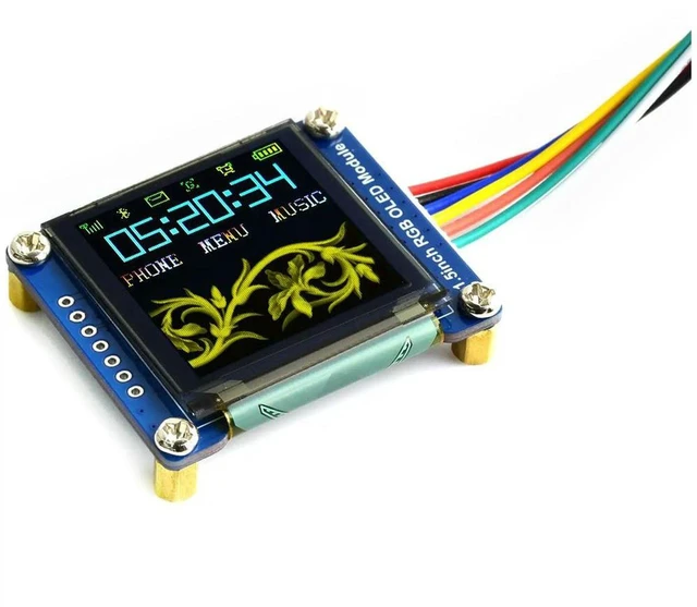 Alt view image 2 of 3 - AJMRTC 1.5inch RGB OLED Display Module, 128×128 Resolution, 65K RGB Colors, SPI Interface, Self-Luminous Screen, No Backlight for Raspberry Pi Pico, Arduino, Embedded DIY Projects
