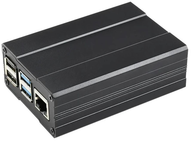 Alt view image 3 of 3 - AJMRTC Aluminum Chamfered Design Case for Raspberry Pi 4B, Aluminum Alloy Protective Enclosure, Passive Cooling, Precise Cutouts, Distinctive Tech Feeling for Raspberry Pi 4 Model B DIY Desktop Projec