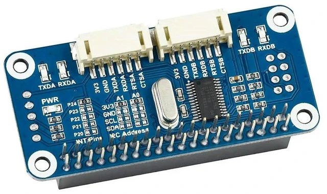 Main image of AJMRTC Serial Expansion HAT for Raspberry Pi, I2C Interface, 2-Channel UART & 8 Programmable GPIOs, Multi Serial Port Expansion Board for Industrial Serial Communication, Sensor Embedded DIY Projects