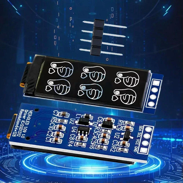 Main image of AJMRTC 1.09 Inch OLED Display Module, 64×128 Resolution SSD1312 Driver IIC I2C Interface Monochrome White OLED Screen Compatible with Arduino ESP32 Raspberry Pi STM32 for Wearable DIY Embedded Electro